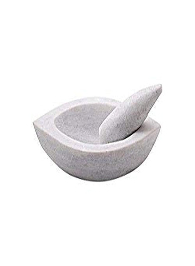 STLYZ Marble Granite Imam Dasta, Mortar and Pestle Set, Ohkli Musal, Kharal or khalbatta or Mixer and Grinder Set for Kitchen (Boat Mortar 10 Inch) - Image 4